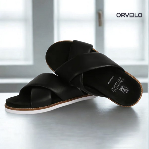 Sandale Médicale en Cuir Homme Orv-118