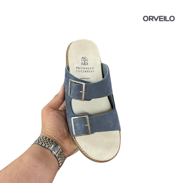 Sandale Médicale en Cuir Homme Orv-116